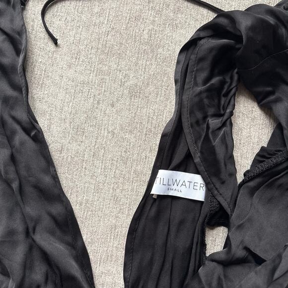 Stillwater The Brand Black Satin Midi Dress - Picture 5 of 5